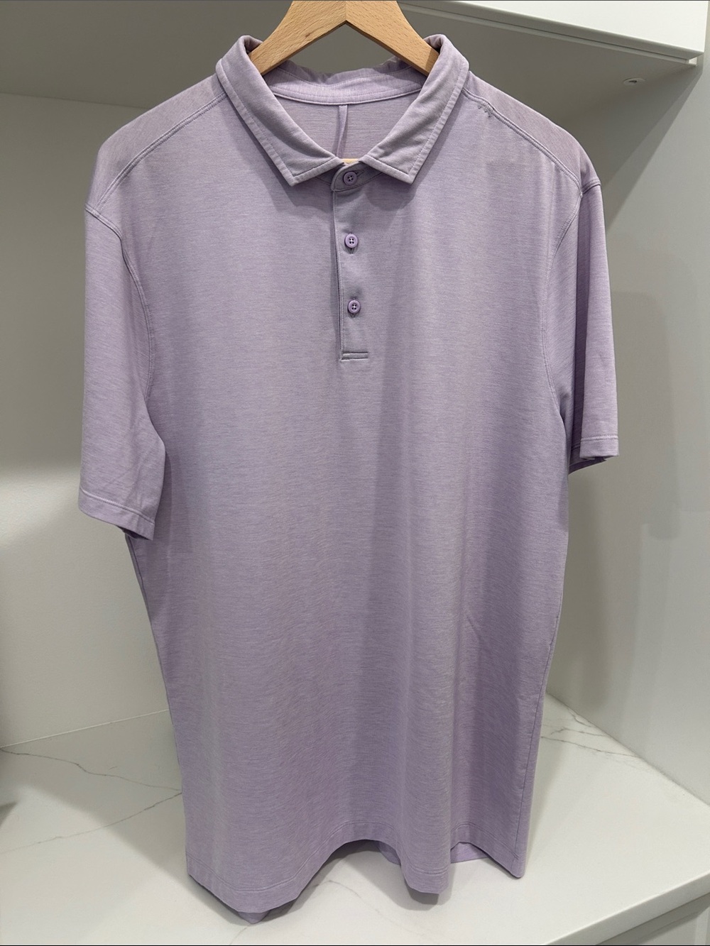 Lululemon Evolution Short Sleeve Polo in Lilac | Size XL